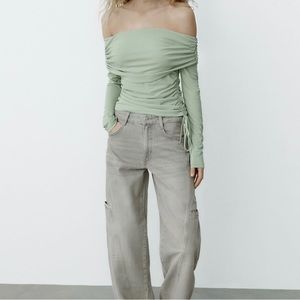 Zara Off Shoulder Ruched Top